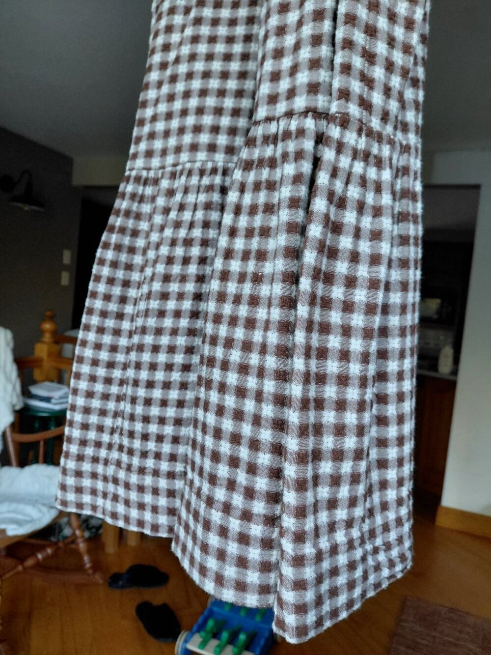 Madewell XS brown gingham dress 100% cotton - Picture 7 of 7
